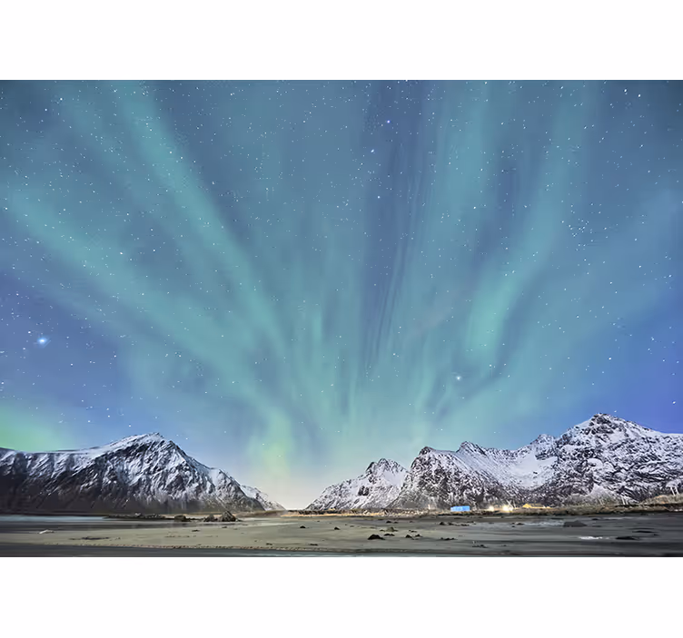 Fototapete berge nordlichter erlebnis - TenStickers