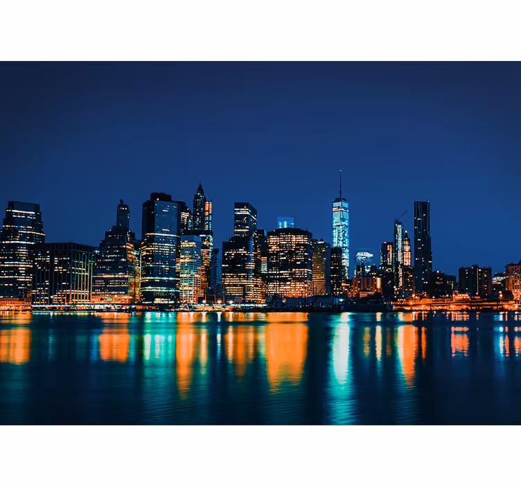 Fototapete new york skyline nacht - TenStickers