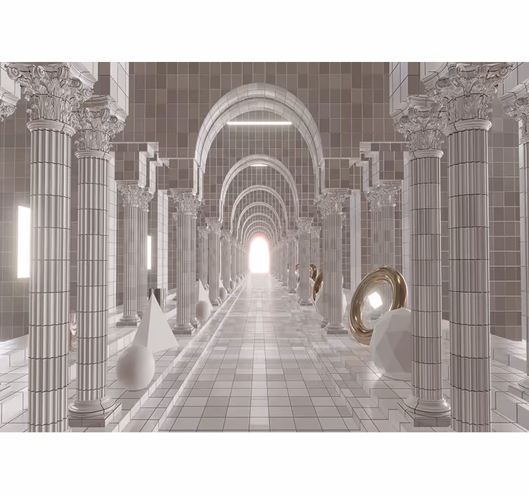 Fototapete abstrakt architektur flur design - TenStickers