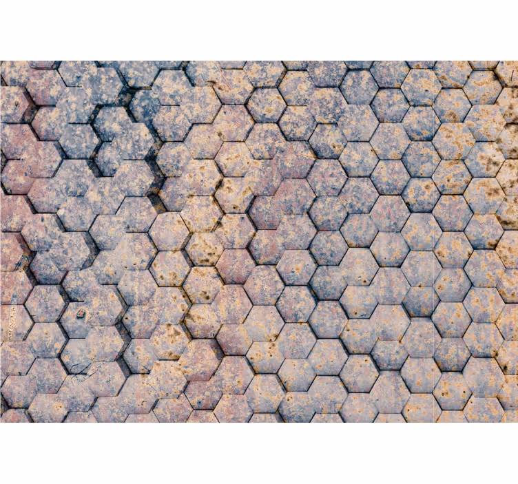 Fototapete textur mit hexagonalem steinmuster - TenStickers