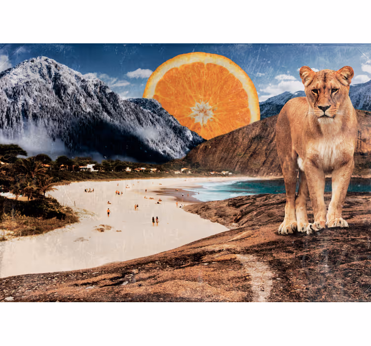 Fototapete tiere löwe am strand - TenStickers