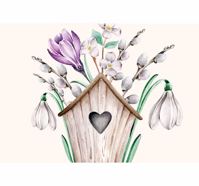 Fototapete blumen landhaus blumenarrangement - TenStickers