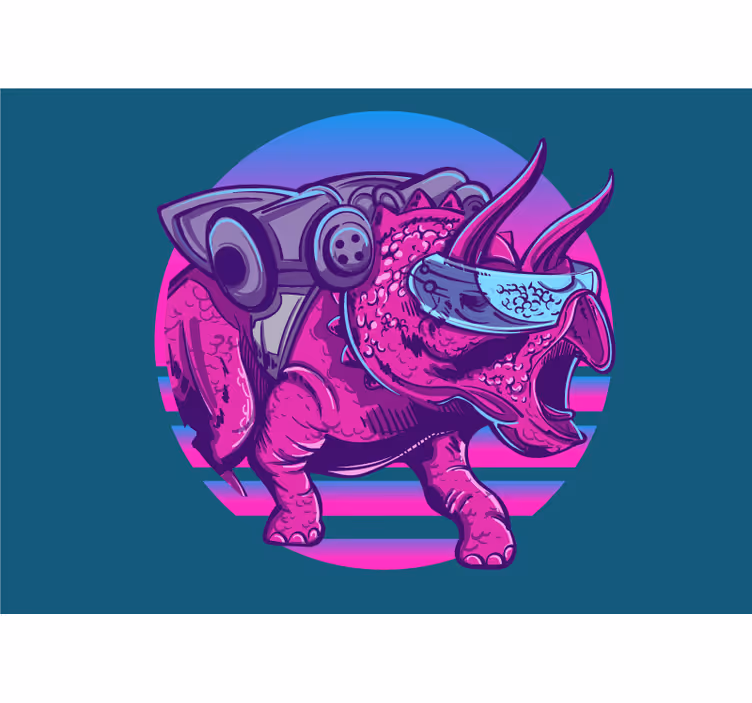 Fototapete tiere futuristischer triceratops - TenStickers