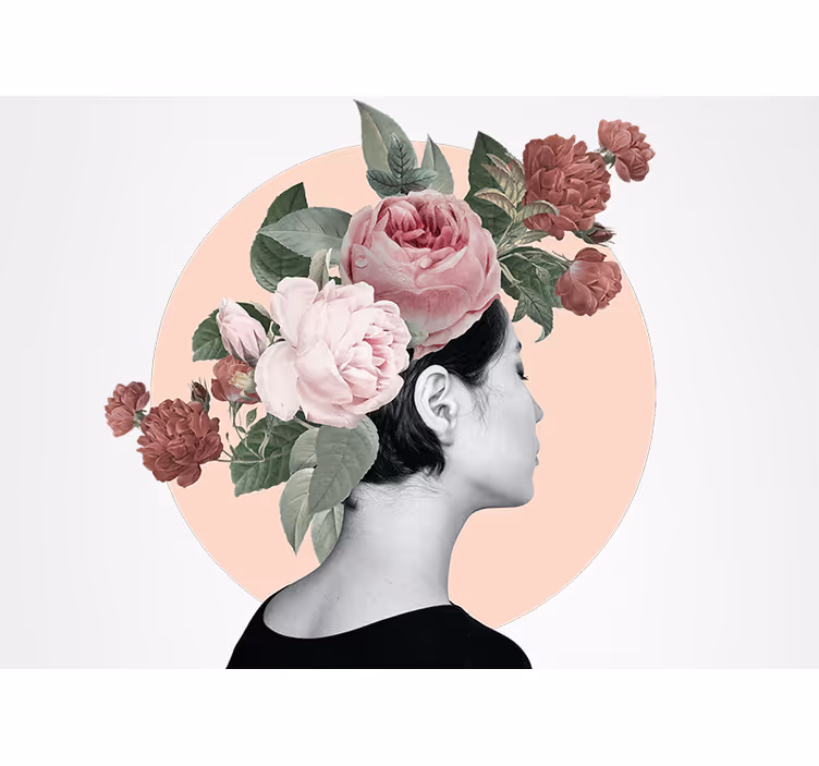 Fototapete blumen florale haarzierde - TenStickers