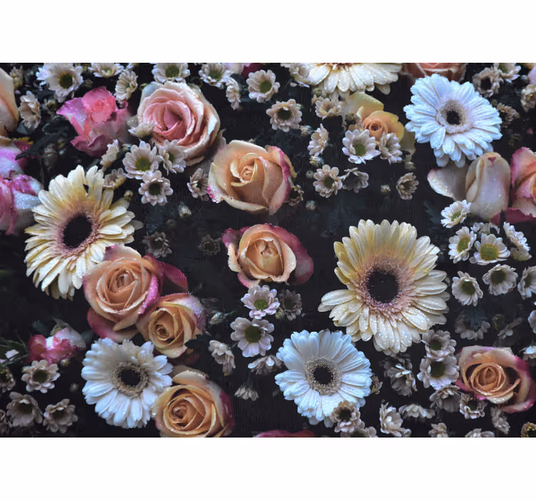 Fototapete blumen rosen und gänseblümchen - TenStickers