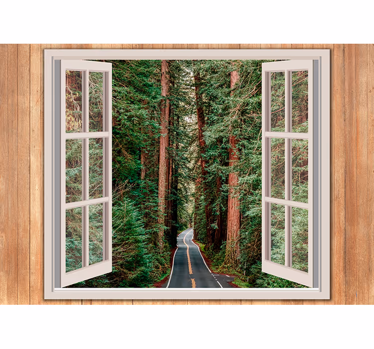 Fototapete natur waldweg aussicht - TenStickers