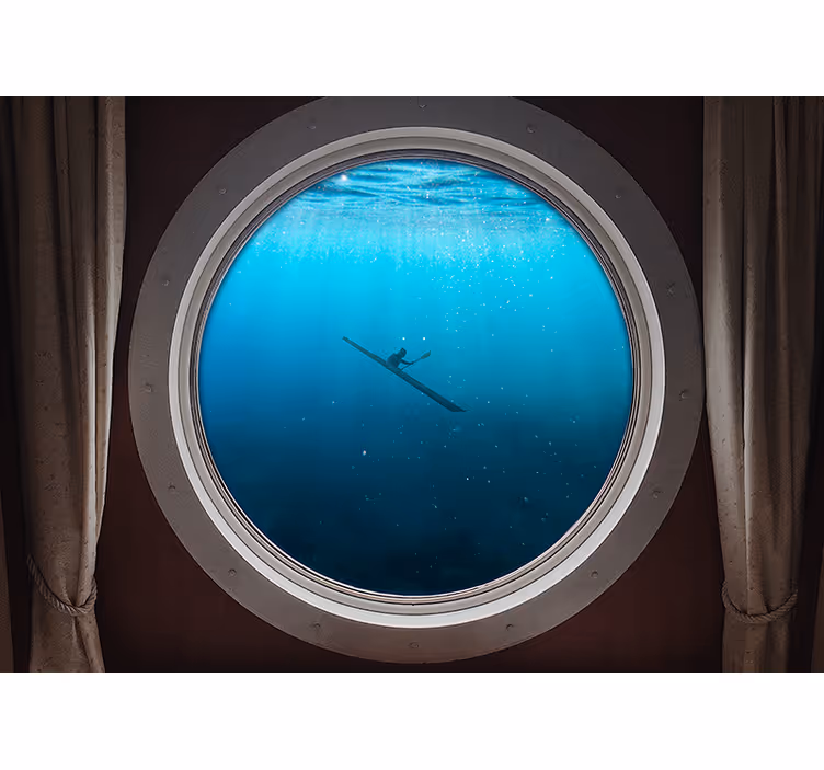 Fototapete meer mit unterwasser-kayak-szene - TenStickers