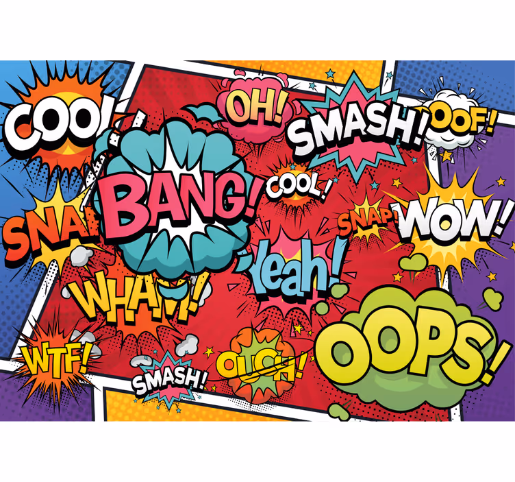 Fototapete graffiti mit comic audioeffekten - TenStickers