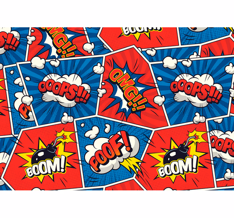 Fototapete graffiti mit sprechblasen im comic-stil - TenStickers