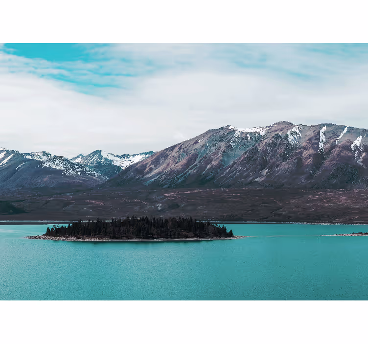 Fototapete landschaften bergsee insel - TenStickers