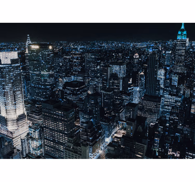 Fototapete new york nächtliche skyline ansicht - TenStickers