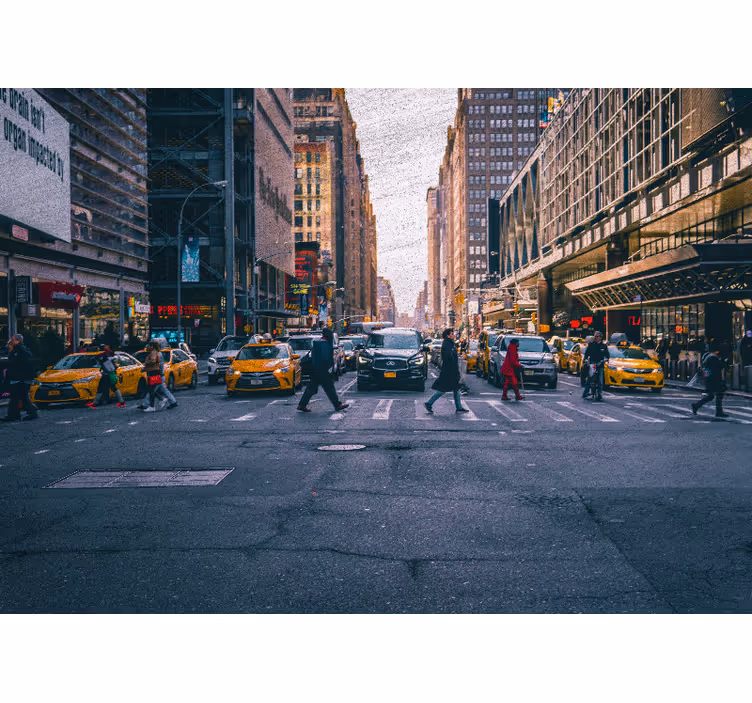Fototapete new york belebte new yorker straße - TenStickers