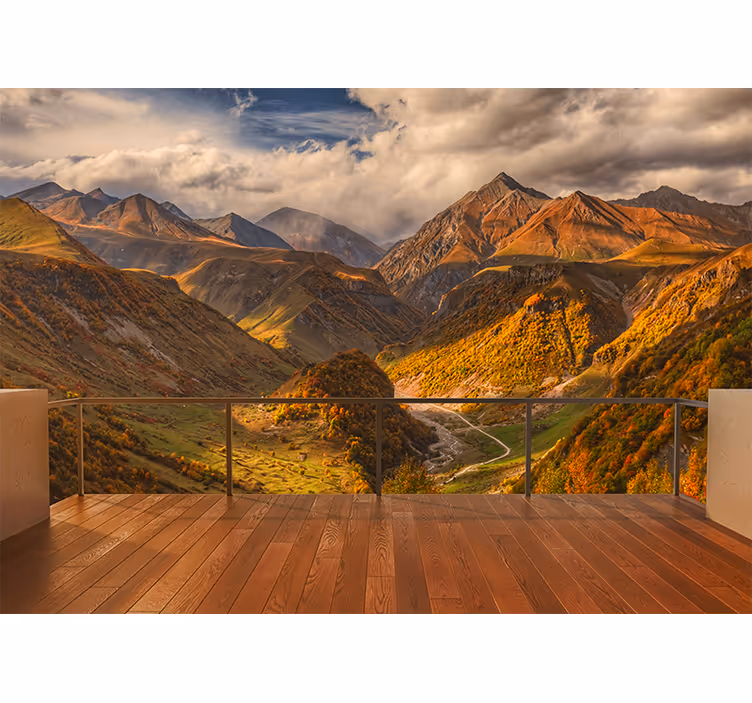 Fototapete landschaften regal bergblick - TenStickers