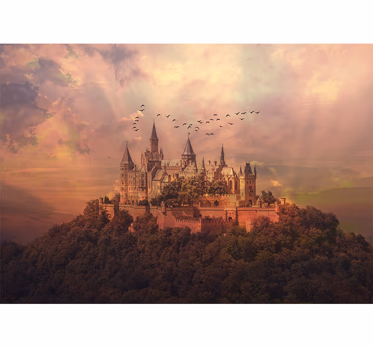 Fototapete fantasie majestätische schlosslandschaft - TenStickers