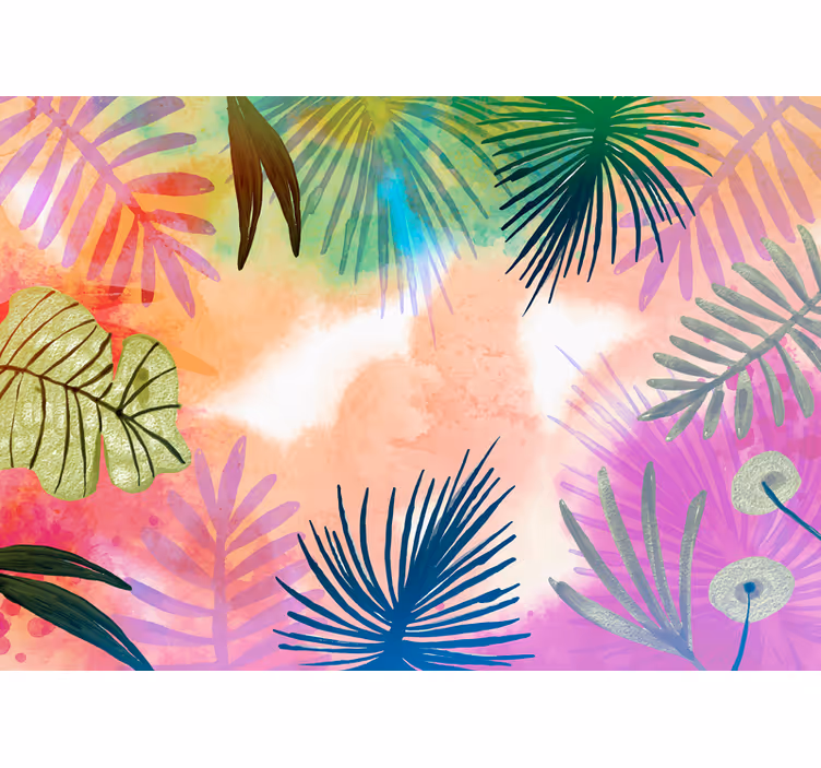 Fototapete natur mit tropischen blattdesigns - TenStickers