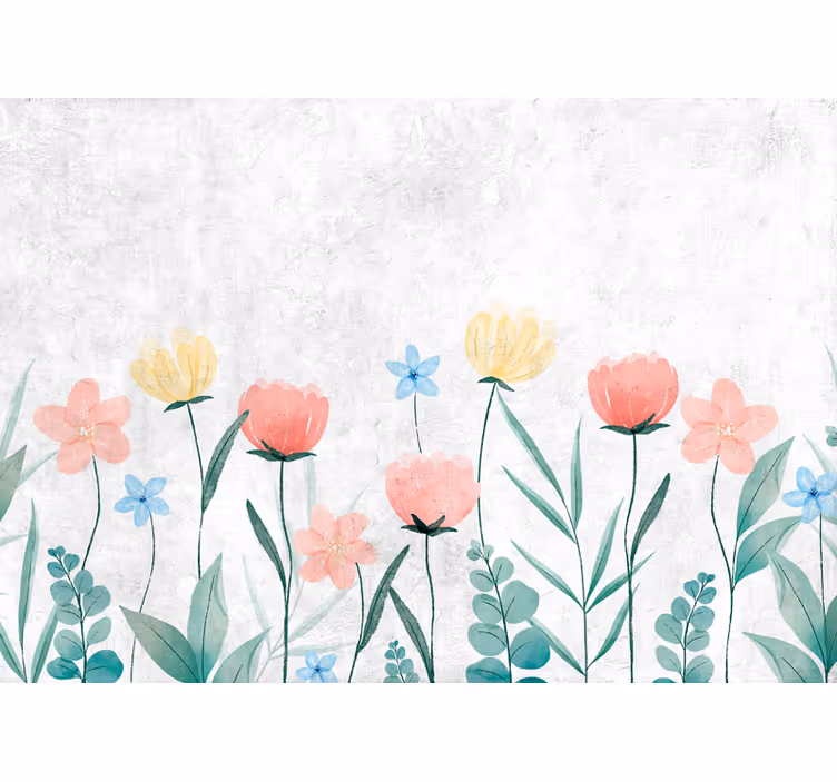 Fototapete blumen blühendes blumenfeld - TenStickers