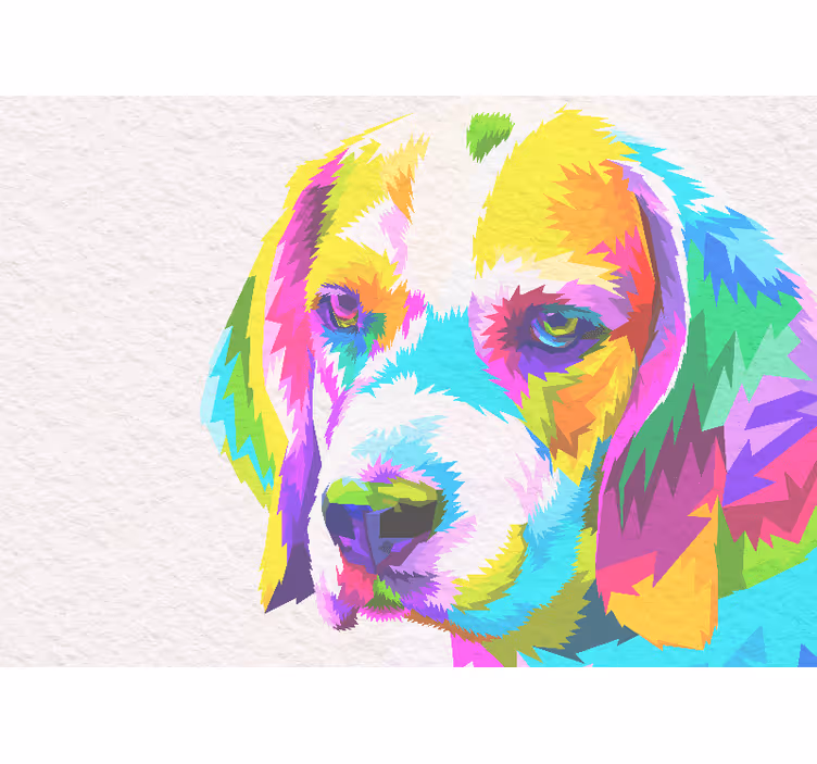 Fototapete tiere buntes hundeporträt - TenStickers