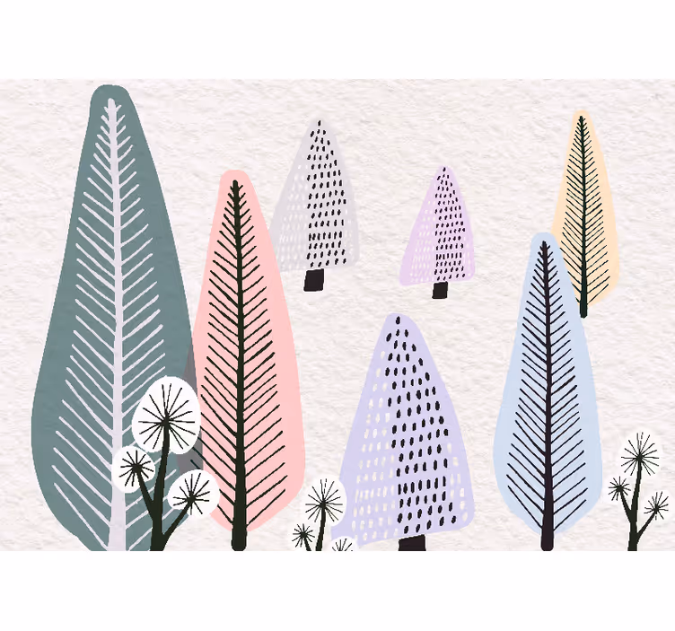Fototapete baum mit ornamentalen blattmotiven - TenStickers