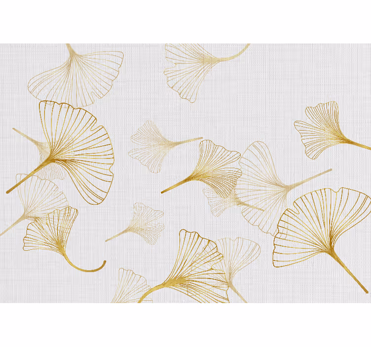 Fototapete blumen mit ginkgo-blatt-muster - TenStickers