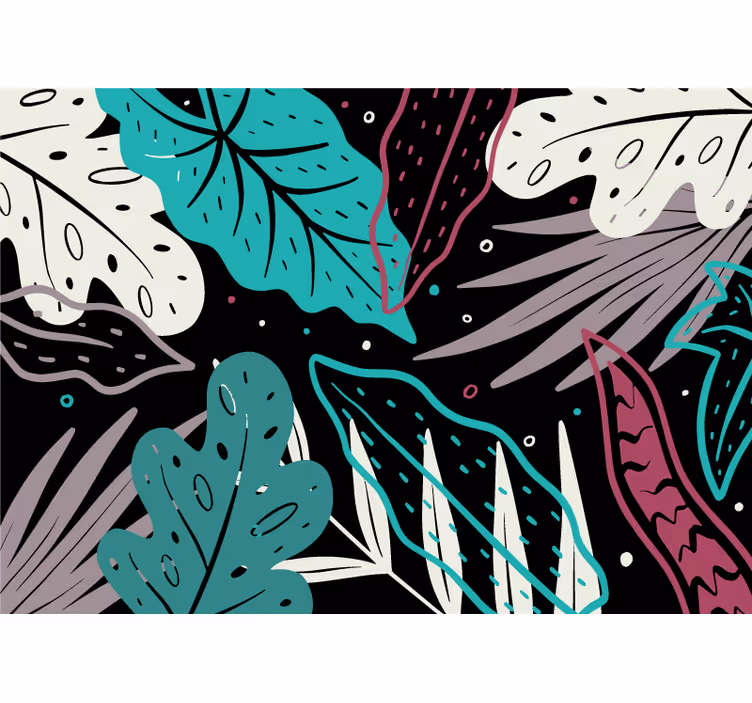 Fototapete natur mit dekorativen blattmotiven - TenStickers