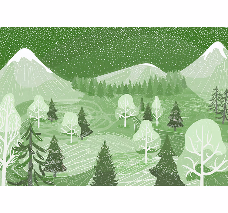 Fototapete natur bergwaldansicht - TenStickers