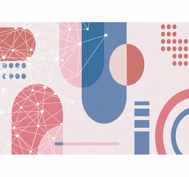Fototapete abstrakt geometrische formen netzwerk - TenStickers
