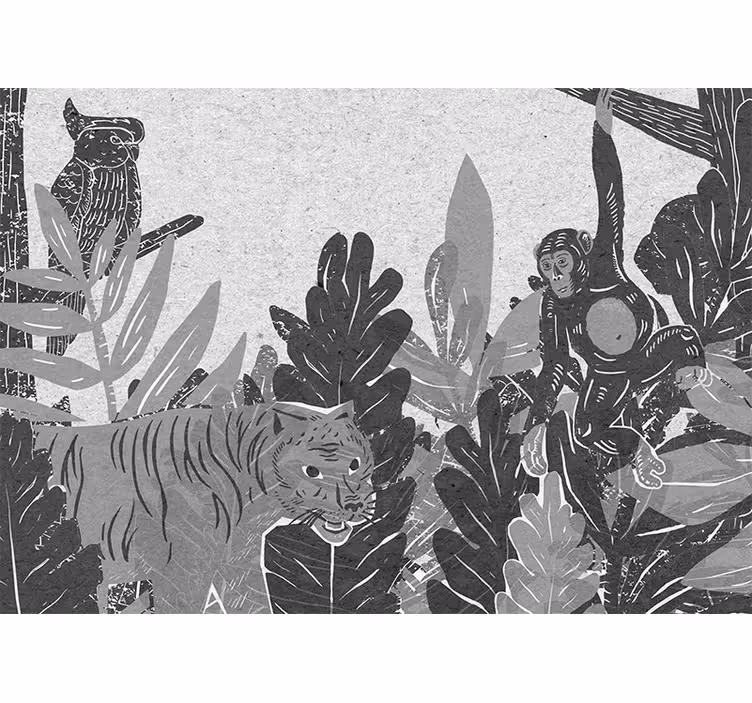 Fototapete tiere erkundungsszene der wildnis - TenStickers