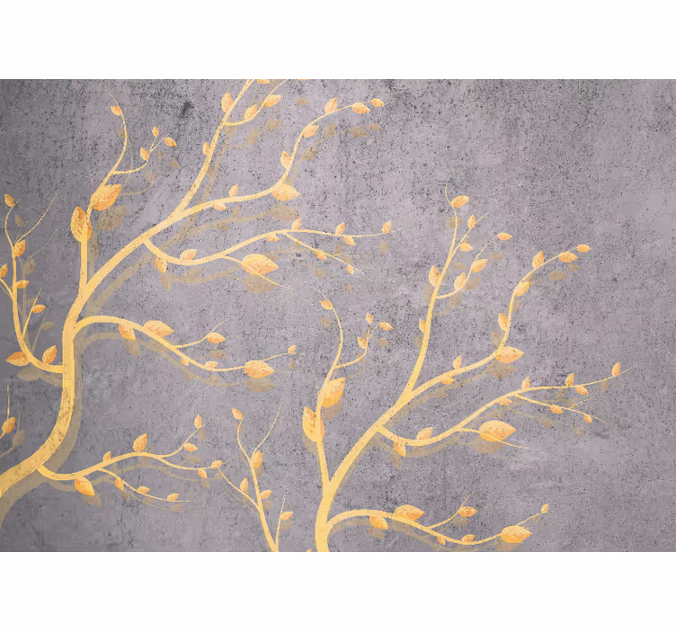 Fototapete natur mit goldenen blattreben - TenStickers