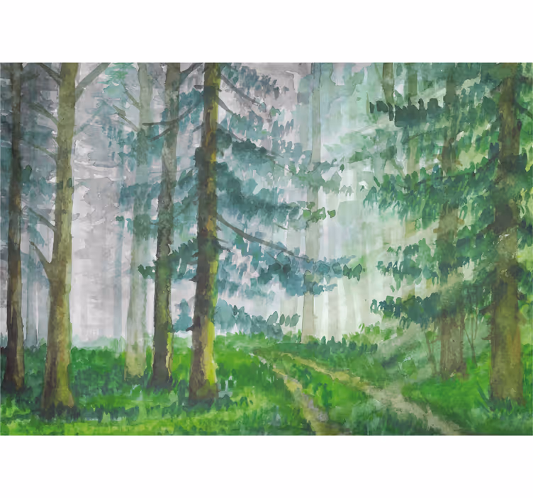Tapete wald weg im wald detail - TenStickers