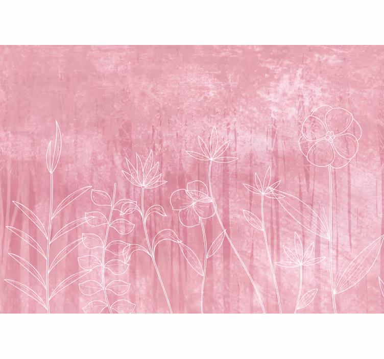 Fototapete blumen zarte florale umrisse - TenStickers