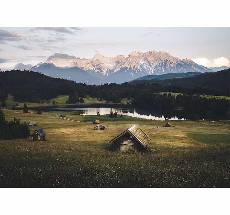Fototapete landschaften ruhige bergszene - TenStickers