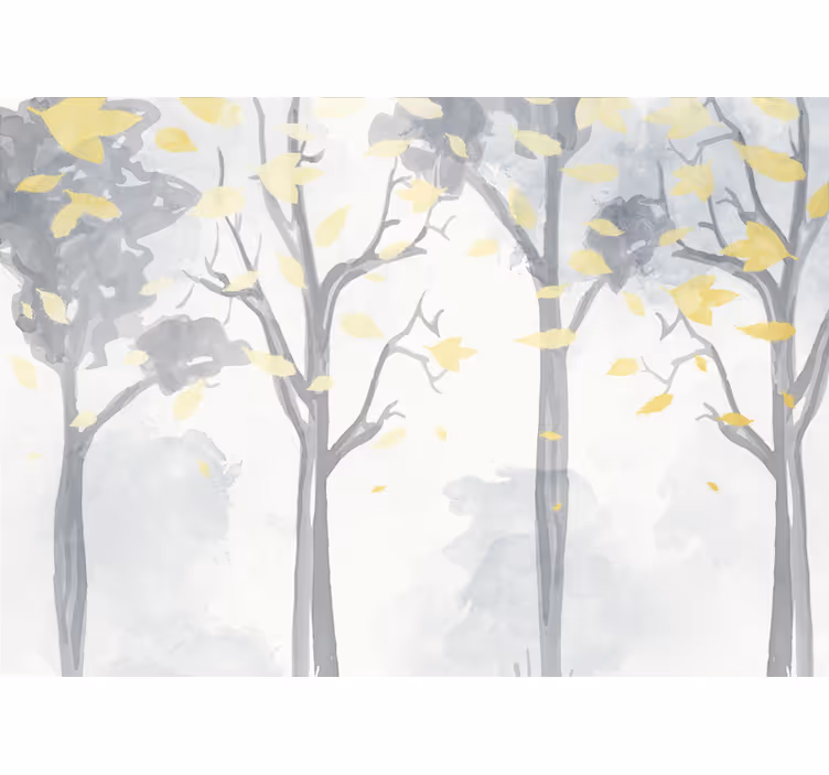 Fototapete baum silhouetten von herbstbäumen - TenStickers