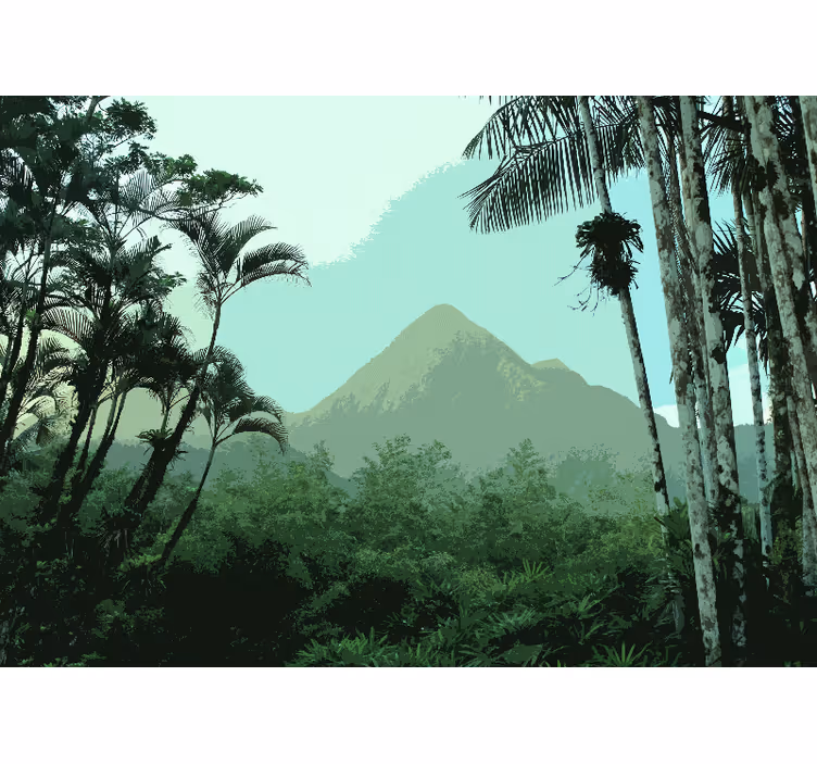 Fototapete wald mit blick auf den bergdschungel - TenStickers
