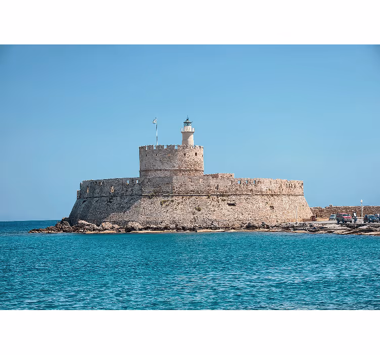 Fototapete Städte und Länder rhodos leuchtturm festung - TenStickers