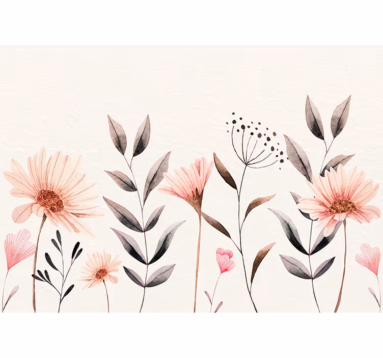 Fototapete Blumen zartes beiges arrangement - TenStickers
