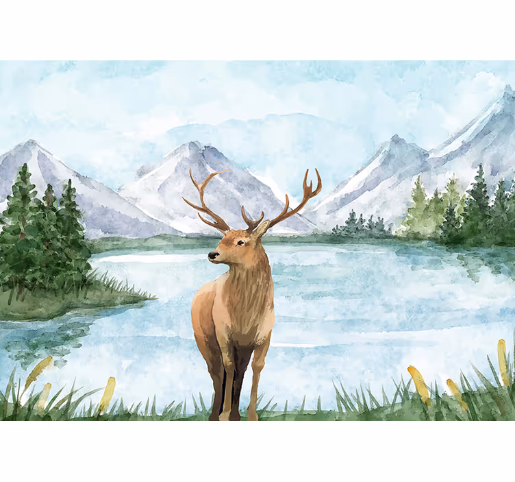 Fototapete tiere majestätische elchlandschaft - TenStickers