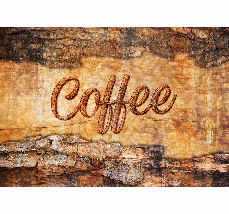 Fototapete sprüche kaffee texturiertes design - TenStickers