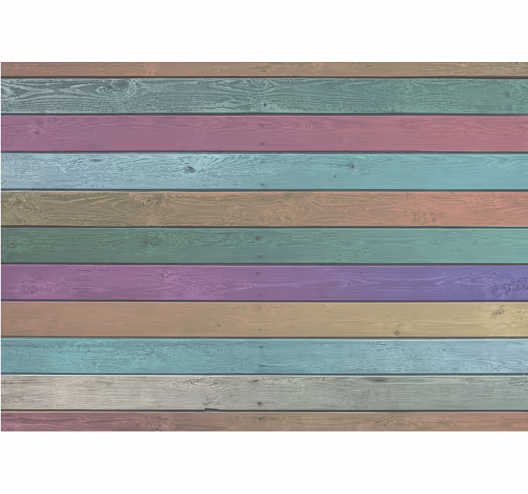 Fototapete Holz regenbogenplanken dunkle farbtöne - TenStickers