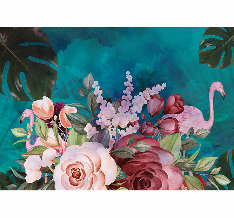 Fototapete blumen flamingo blumenarrangement - TenStickers