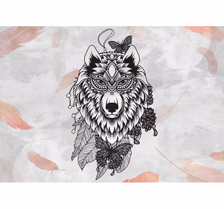 Fototapete jugendzimmer wolf dekoration kunst - TenStickers