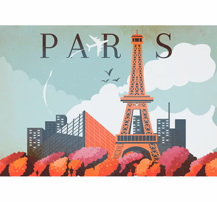 Fototapete paris stadtansicht eiffelturm - TenStickers
