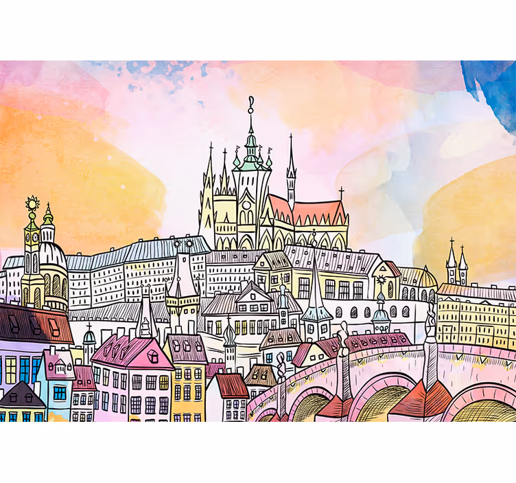 Fototapete städte blick auf die prager burg - TenStickers