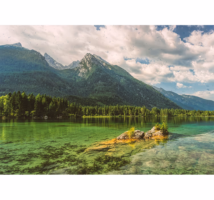 Fototapete landschaften bergsee spiegelung ansicht - TenStickers