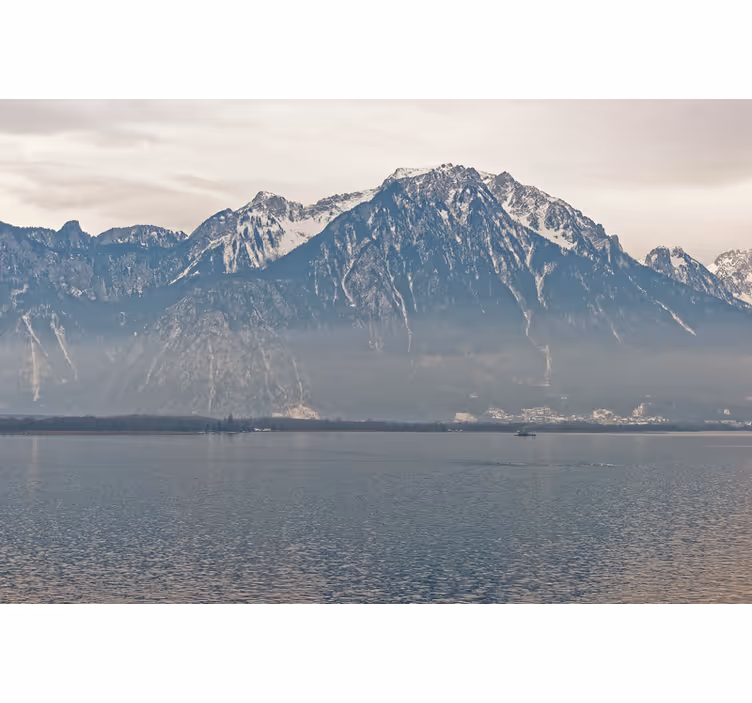 Fototapete Genfersee mit Berg - TenStickers