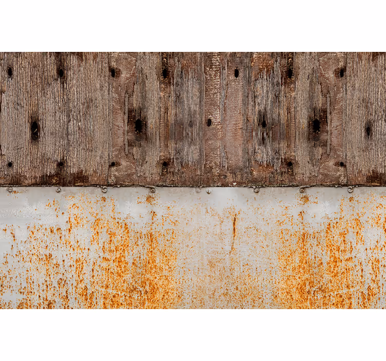 Fototapete Texturen und Muster metall und Holz - TenStickers