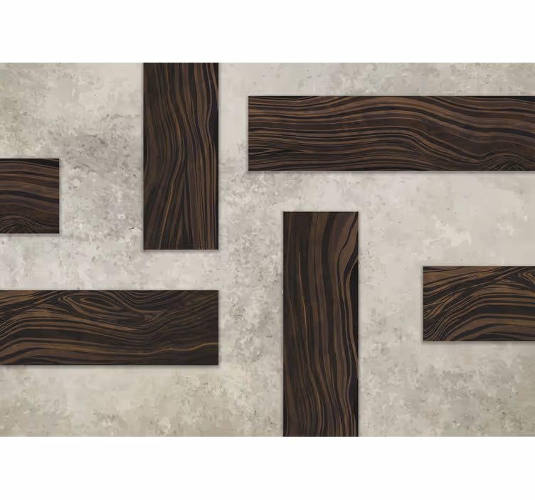 Fototapete Badezimmer beton- und Holztextur - TenStickers