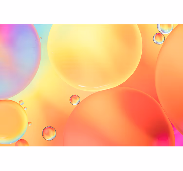 Bunte Fototapete Gradient Blasen - TenStickers