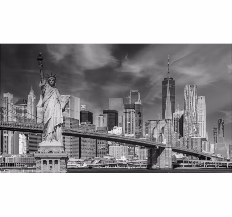 Fototapete Büro schwarz und weiß New York - TenStickers
