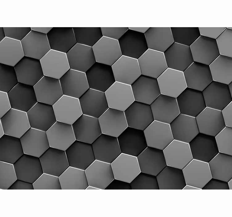 Fototapete Wohnzimmer 3D-Hexagone - TenStickers