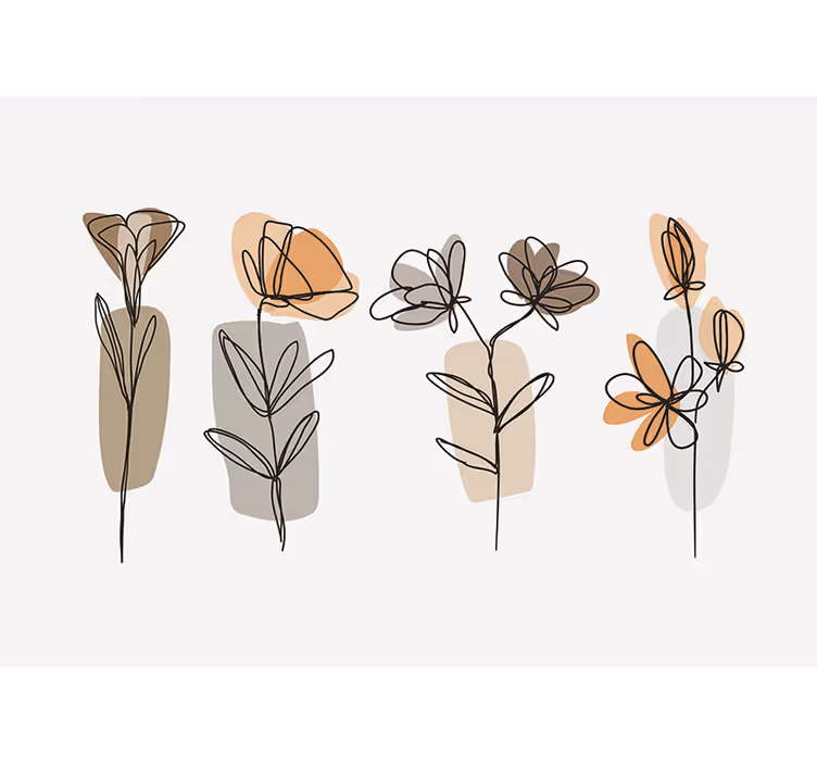 Fototapete Blumen minimalistischer Stil - TenStickers